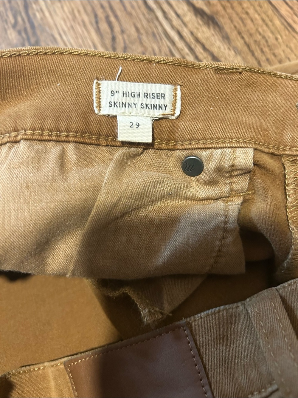Madewell 9” High Rise Skinny Skinny Jeans Camel Brown Size 29 - Picture 3 of 8